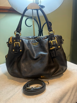 1686. Prada Vitello Daino Leather Shoulder Bag