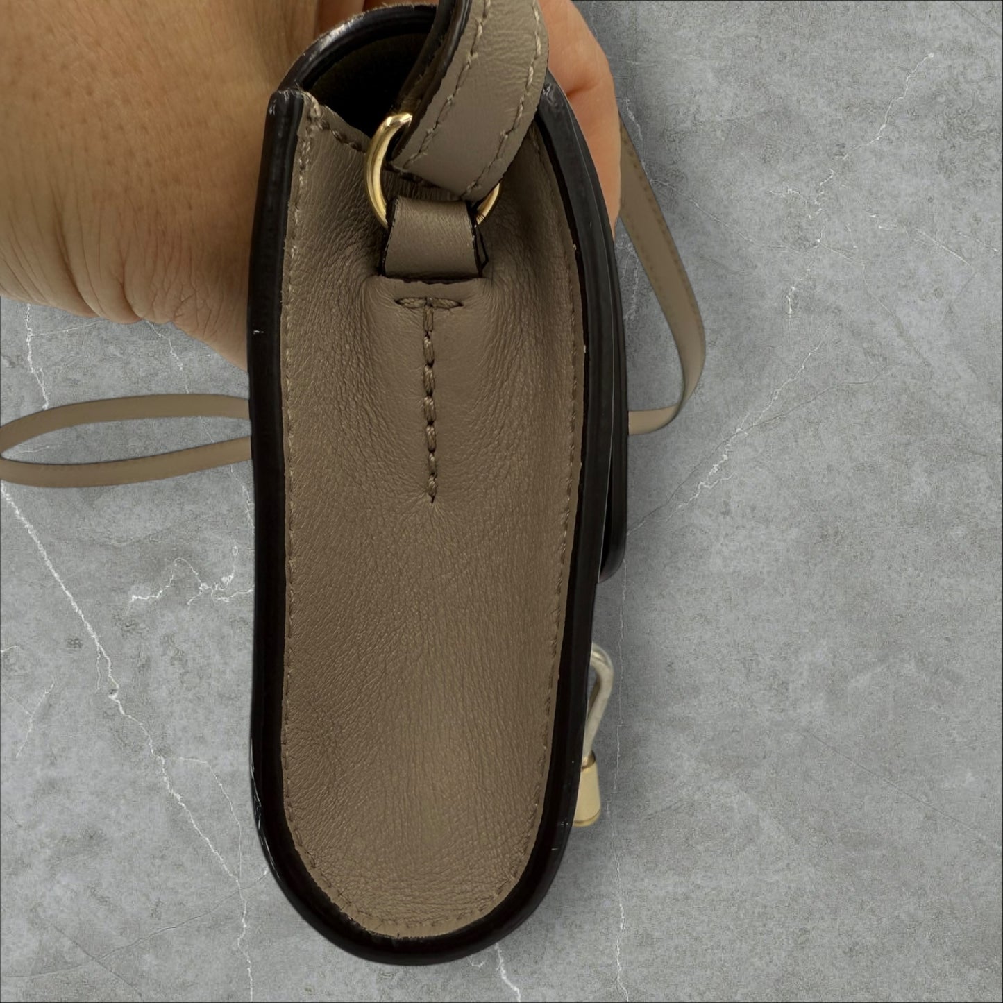 330. Chloe Faye Mini Shoulder/Crossbody In Grey Suede and Leather