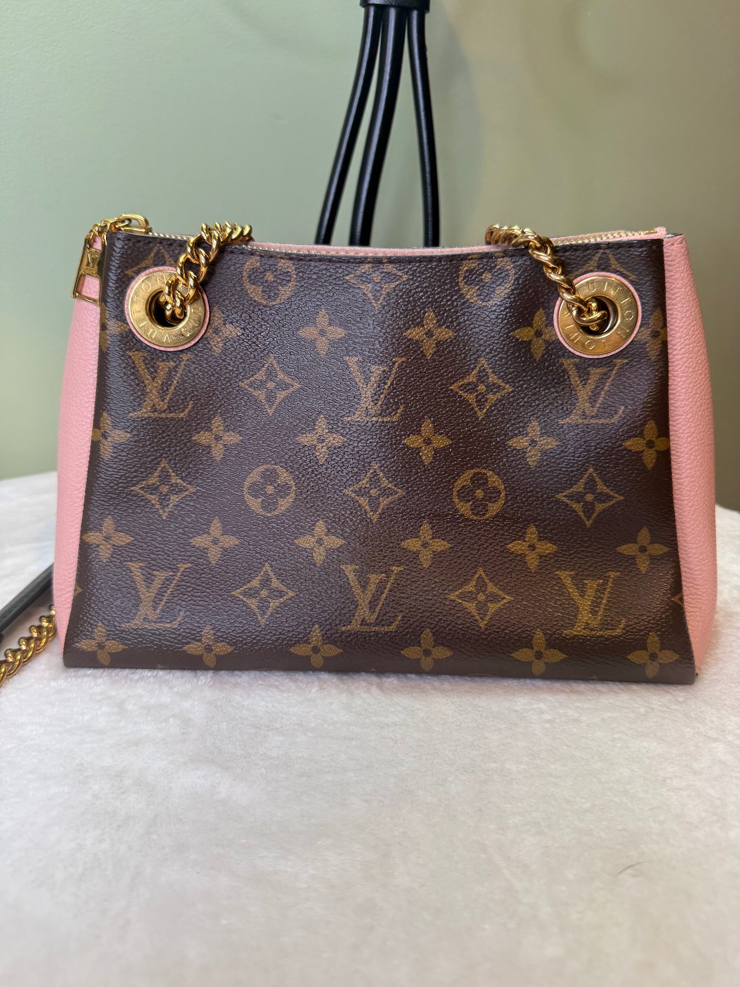 1802. Louis Vuitton Monogram Surene BB with Pink