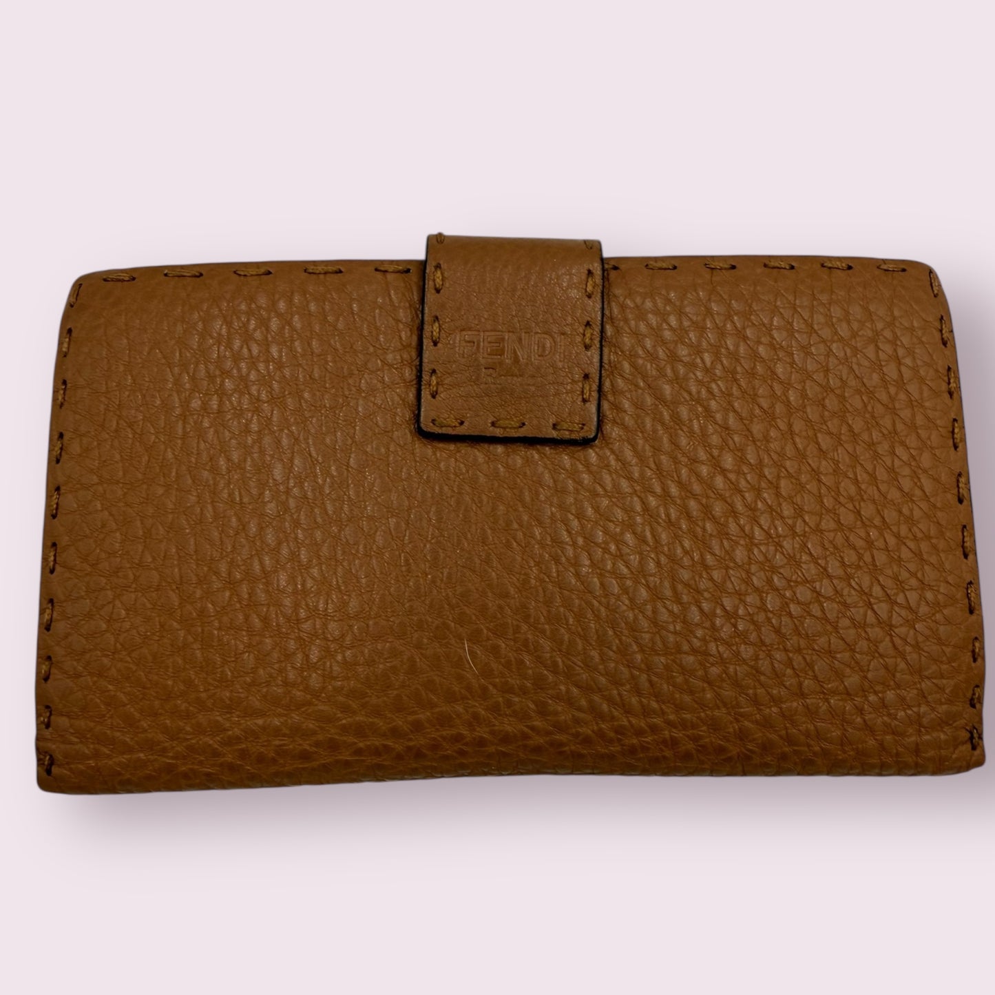 436. Fendi Brown Leather Peekaboo Wallet