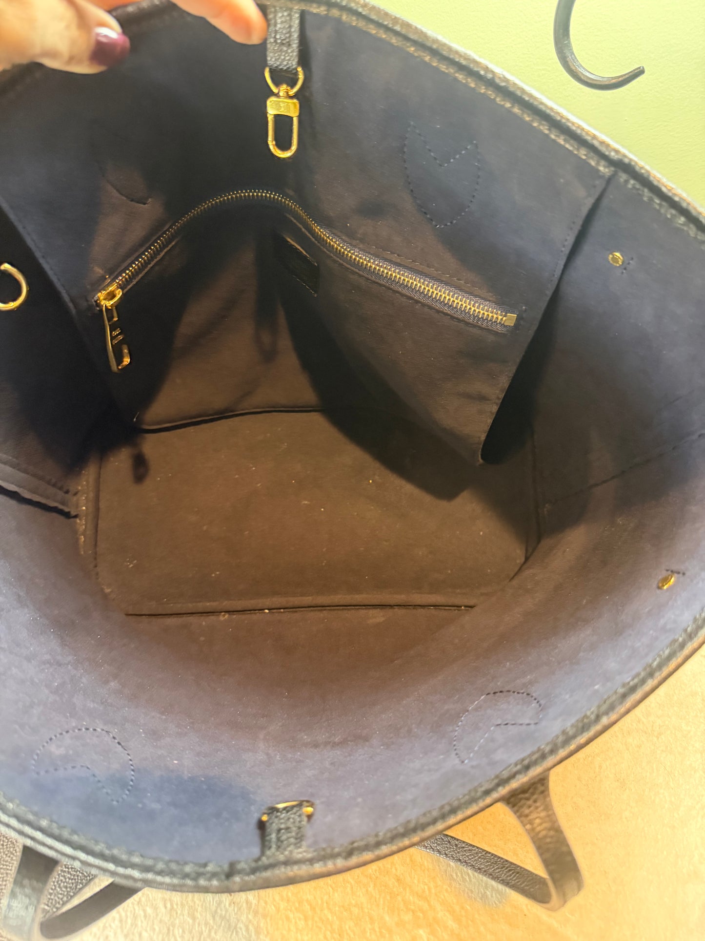 1312. Louis Vuitton Black Empriente Neverfull MM with Pouch