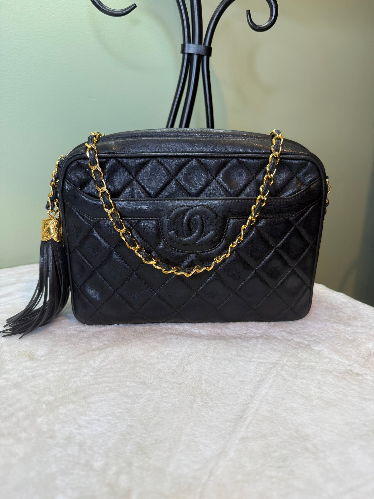 2026. Chanel Black Lambskin Camera Bag (Series 2; 1991-94)