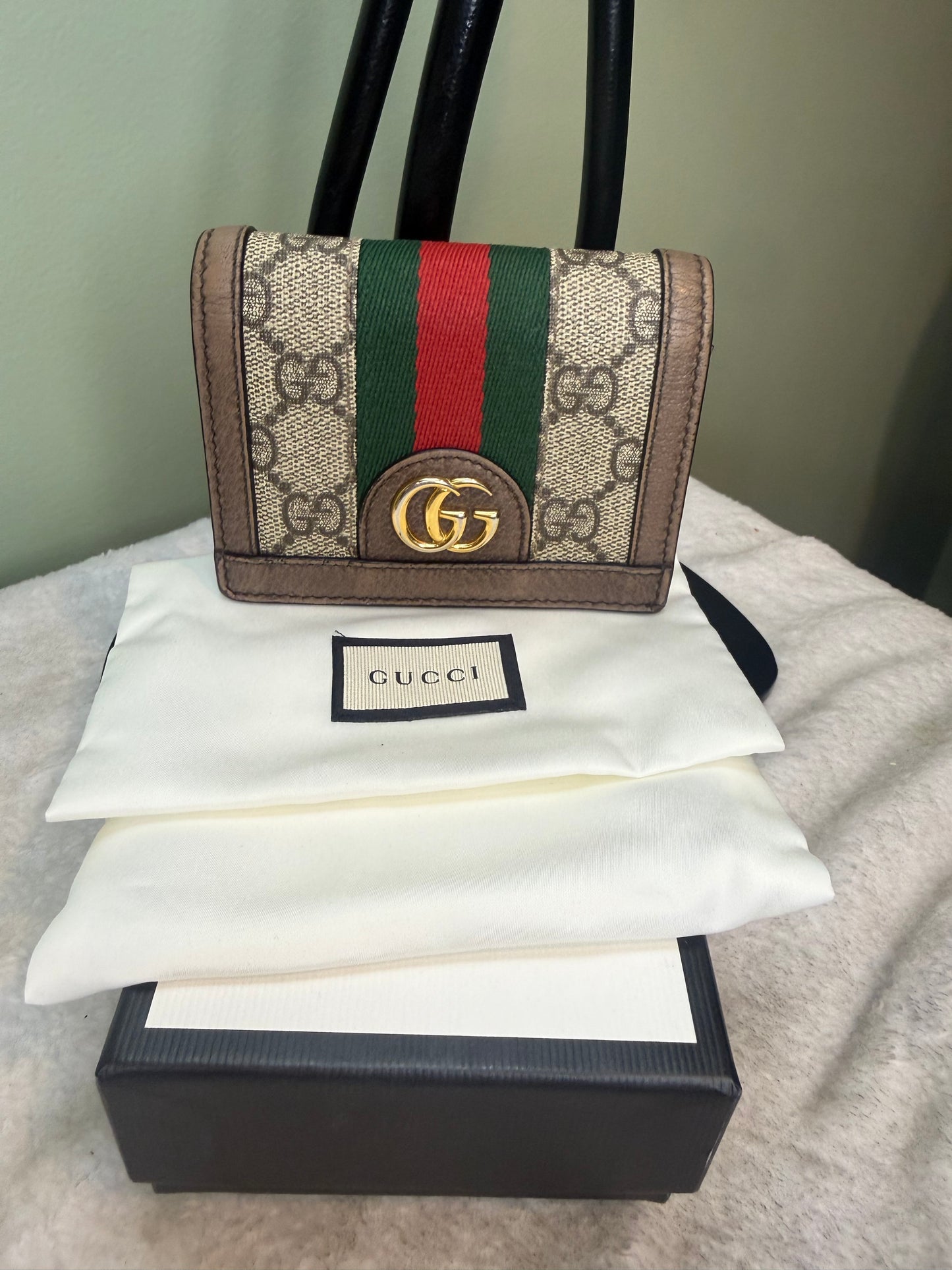 1447. Gucci Ophidia Card Case Compact Wallet
