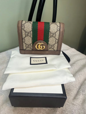 1447. Gucci Ophidia Card Case Compact Wallet
