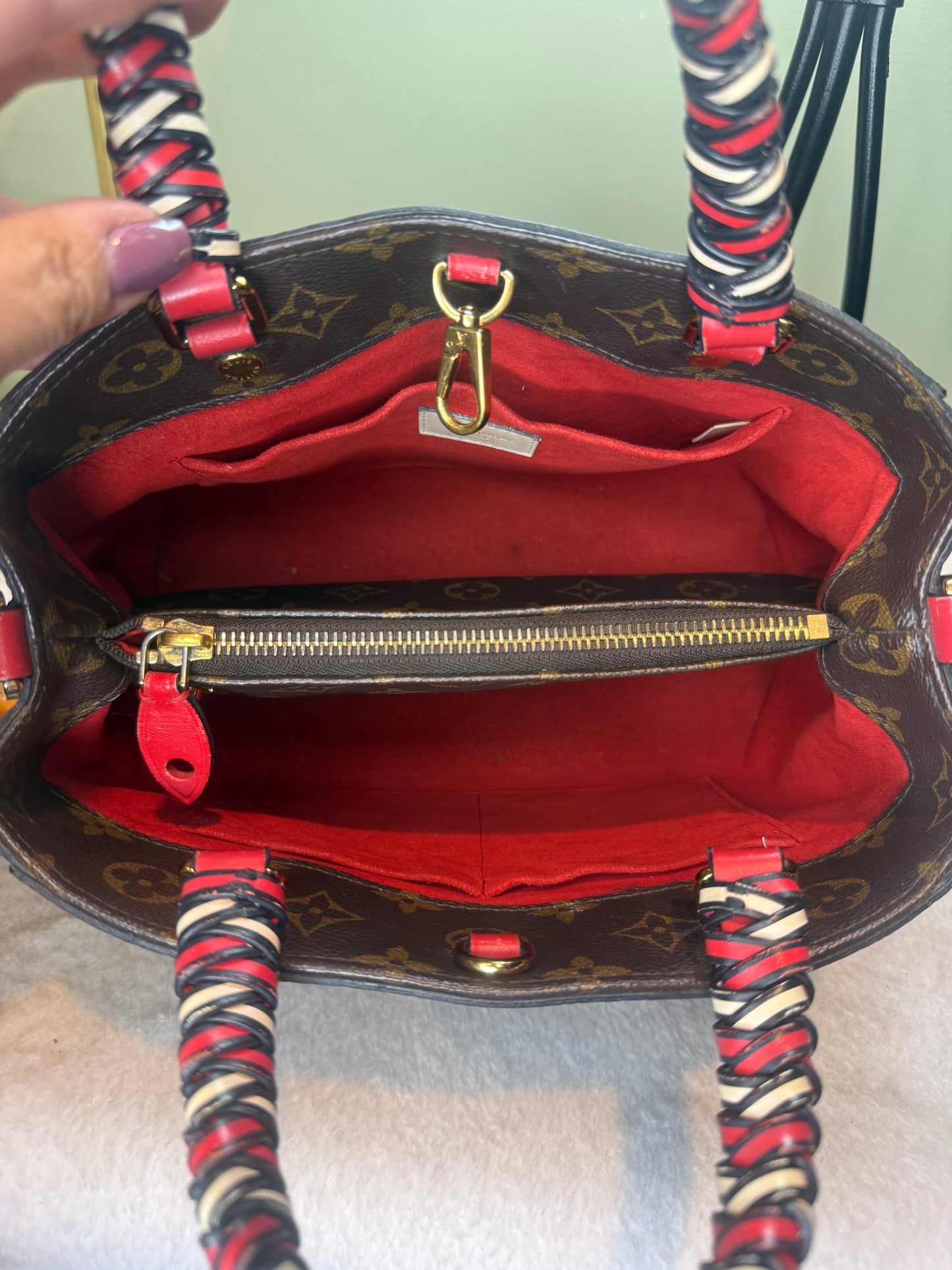 1061. Louis Vuitton Monogram Braided Handle Montaigne BB