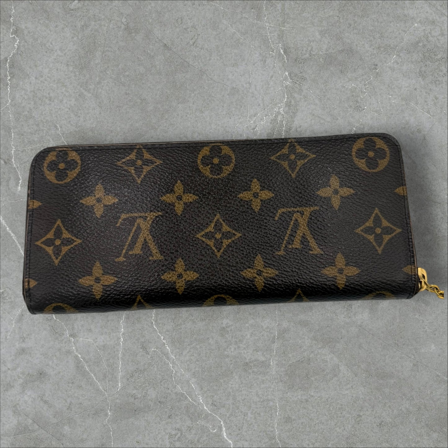 296. Louis Vuitton Monogram Portefeuille Zippy Clemence Blooming Flower