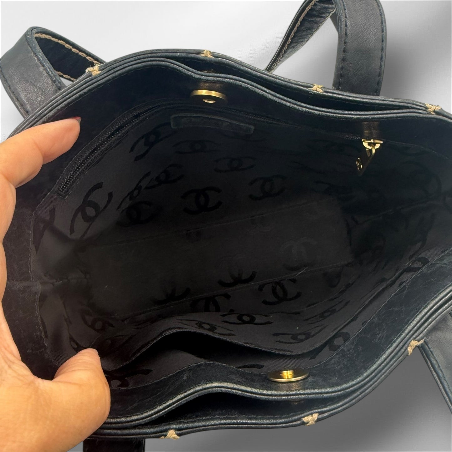 Chanel Wild Stitch Leather Tote Bag