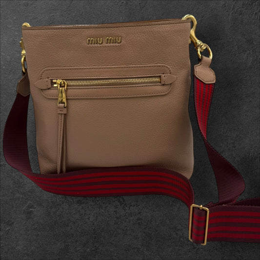Miu Miu Leather Bucket Crossbody Bag