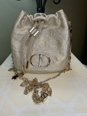 1509. Dior Gold Lambskin Mini Bucket Bag