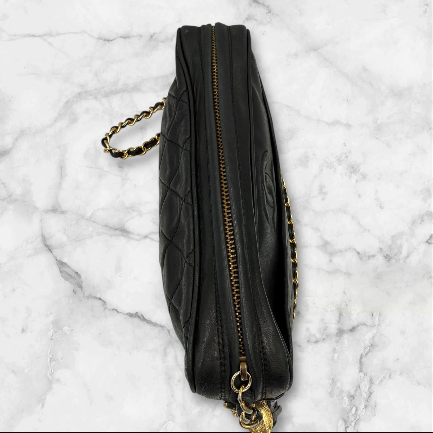 356. Chanel Black Series 0 (1986-1988)  Camera Bag