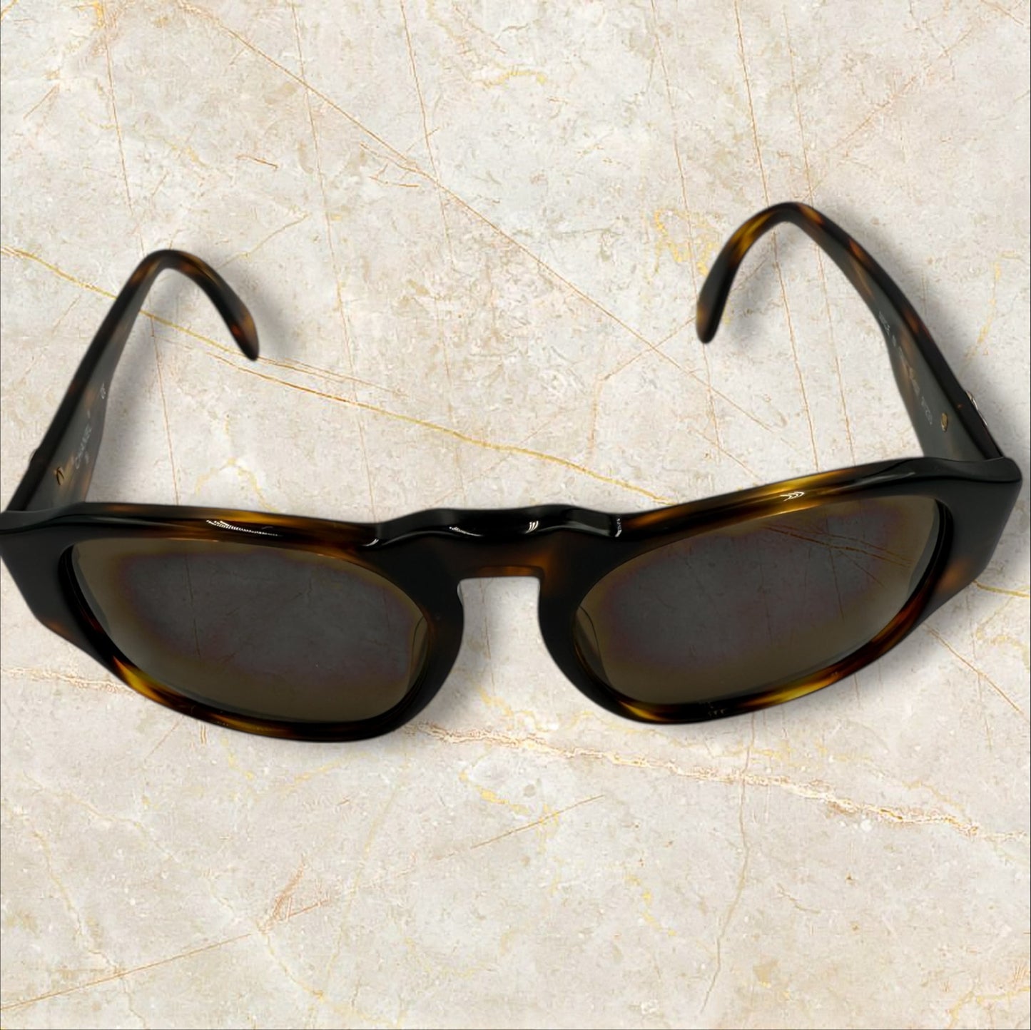 Chanel Coco Mark Brown Tortoise Shell Vintage Sunglasses with box