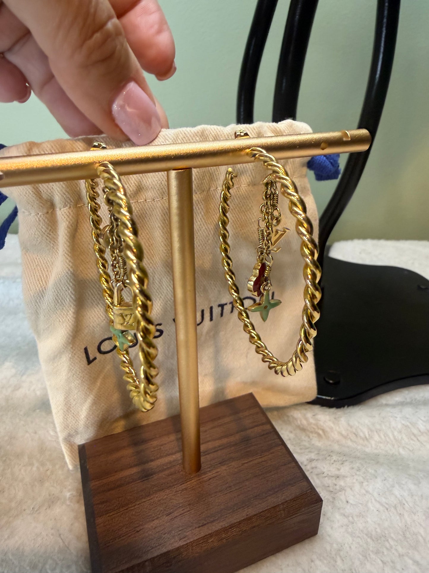 1534. Louis Vuitton Sweet Monogram Large Hoops