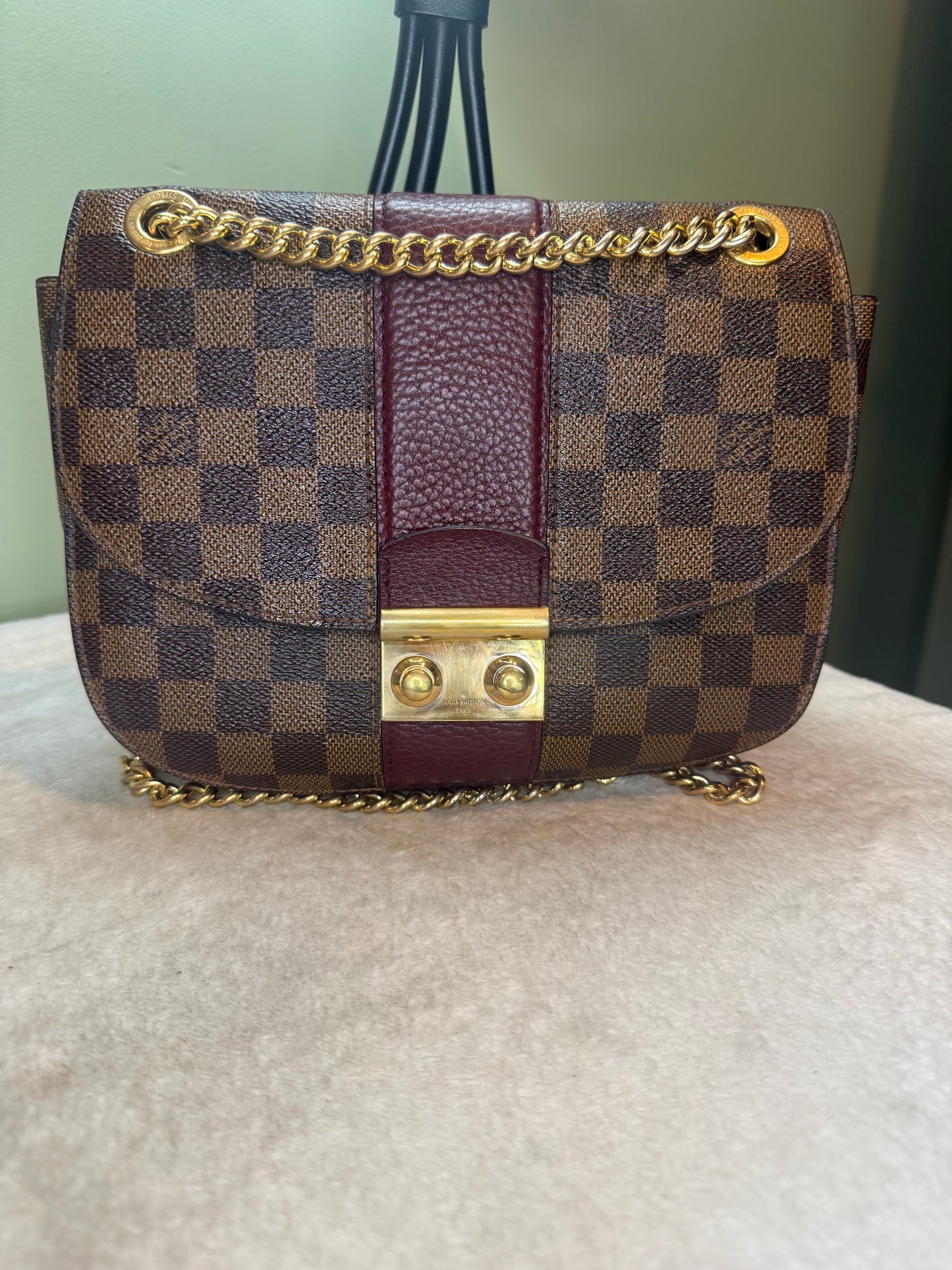 1311. Louis Vuitton Damier Ebene Wight with Bordeaux Inlay