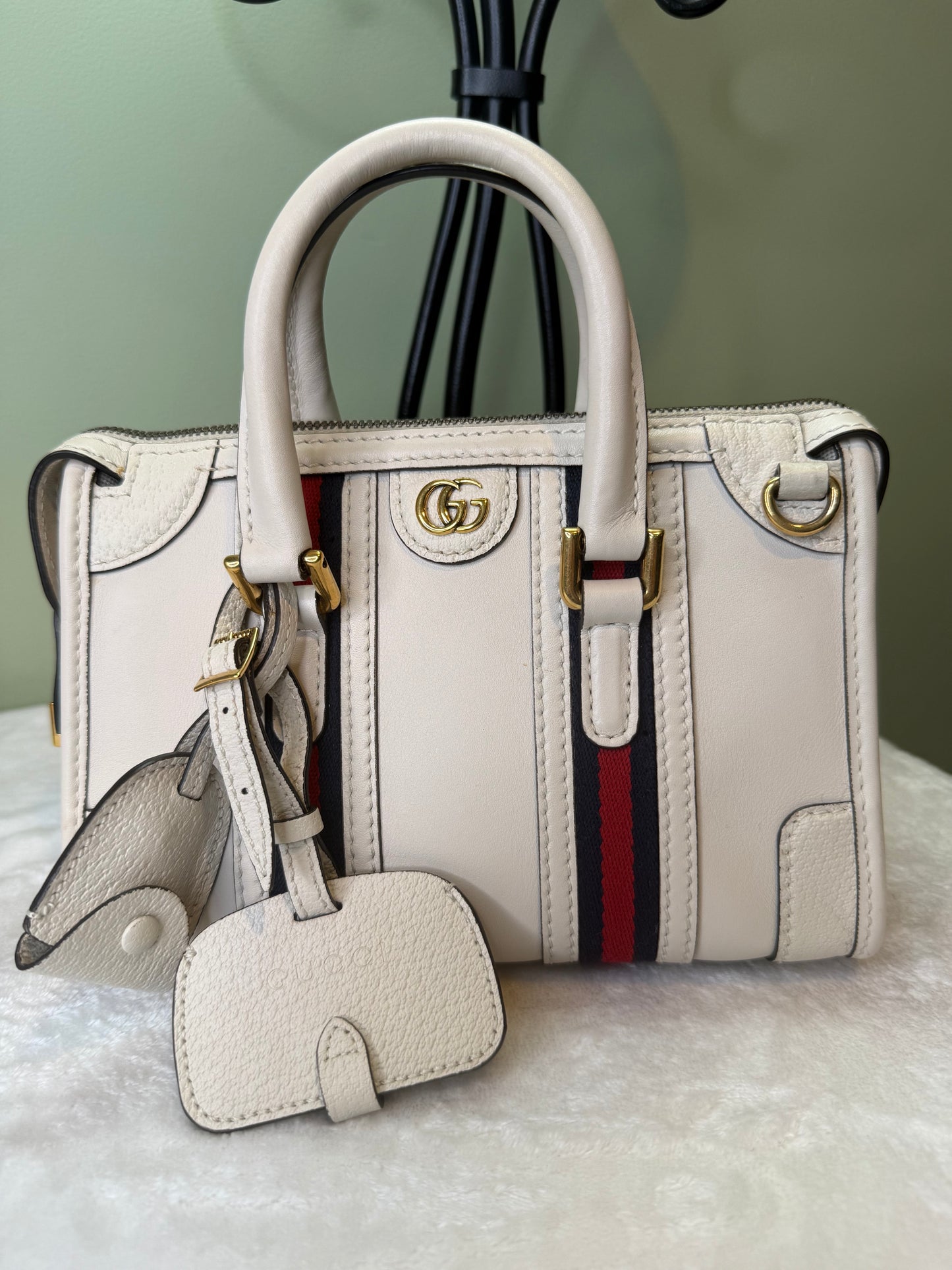 1749. Gucci White Mini Double G Top Handle