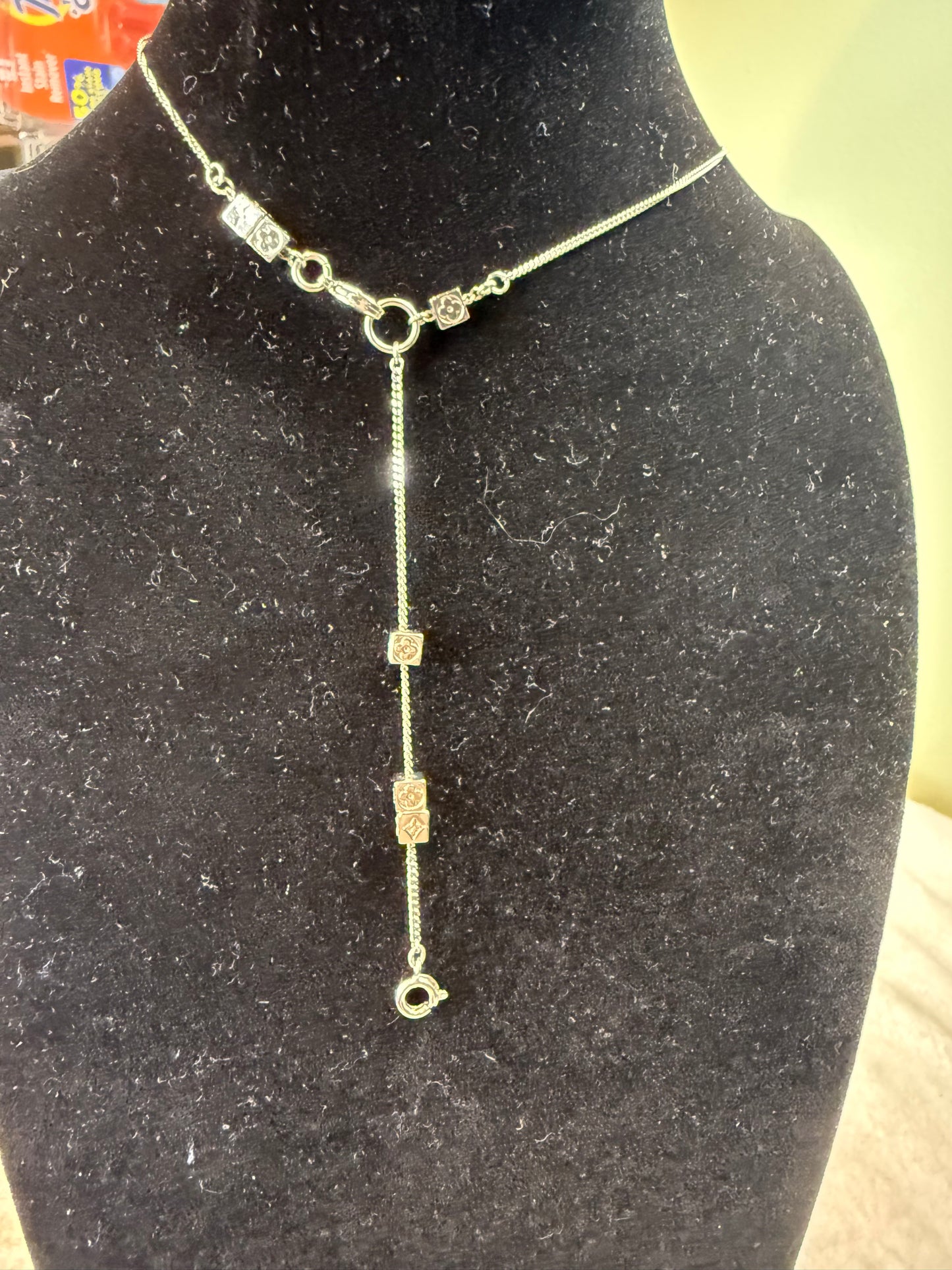 1240. Louis Vuitton LV Gold/Silver Key necklace