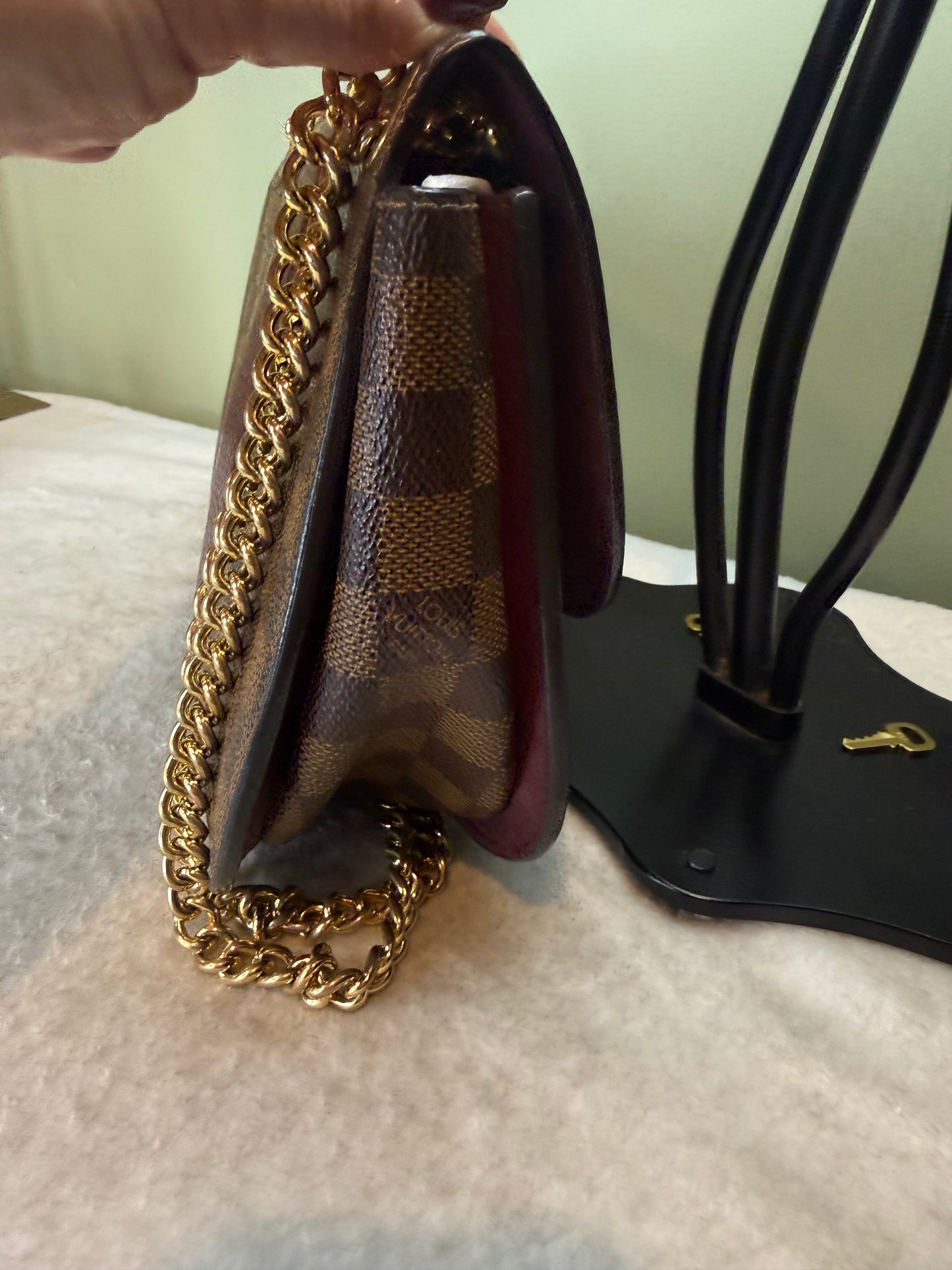1311. Louis Vuitton Damier Ebene Wight with Bordeaux Inlay