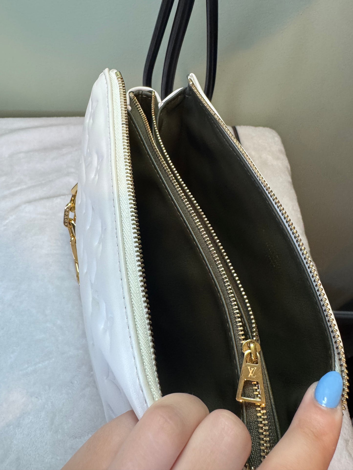 1690. Louis Vuitton Cream Coussin PM