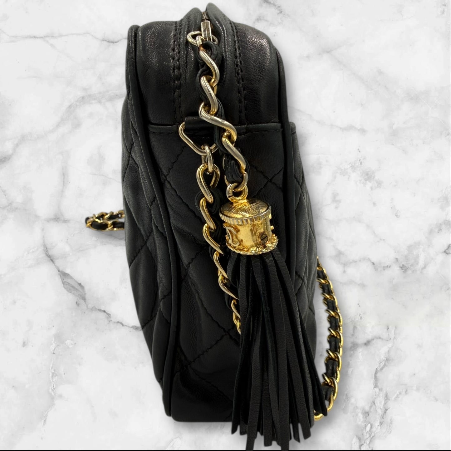 356. Chanel Black Series 0 (1986-1988)  Camera Bag