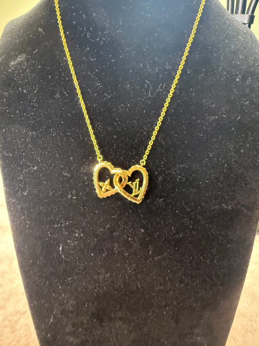 1239. Louis Vuitton Gold Sweet Monogram My Heart Necklace