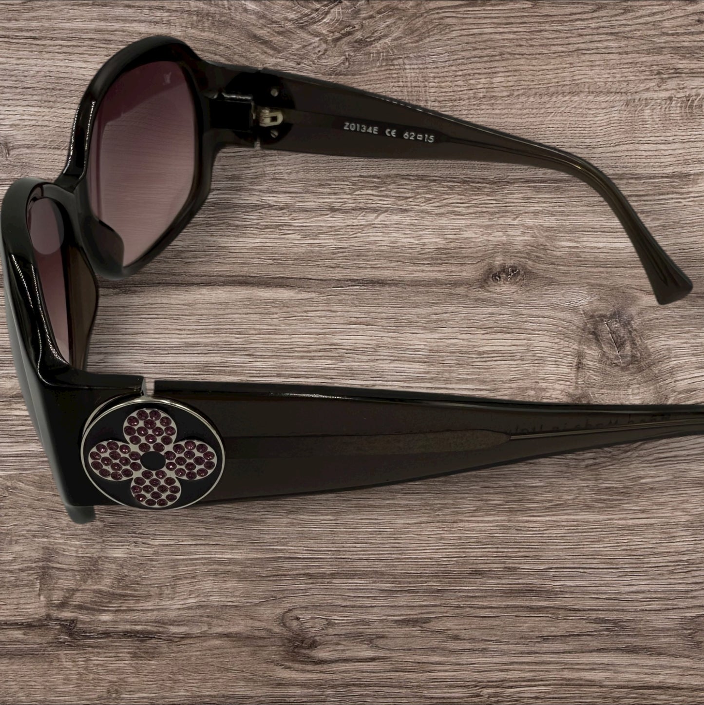 287. Louis Vuitton Ursula Strass Rhinestone Sunglasses Dark Brown