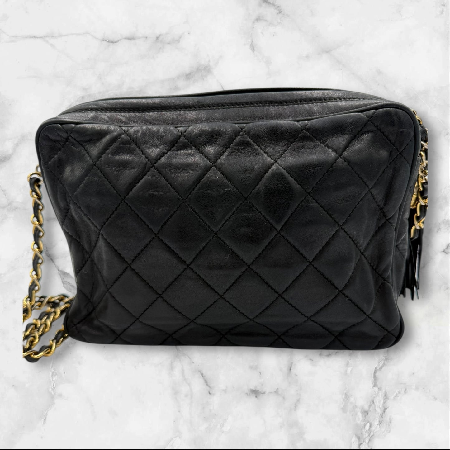 356. Chanel Black Series 0 (1986-1988)  Camera Bag