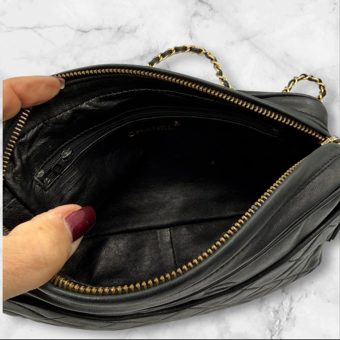 356. Chanel Black Series 0 (1986-1988)  Camera Bag