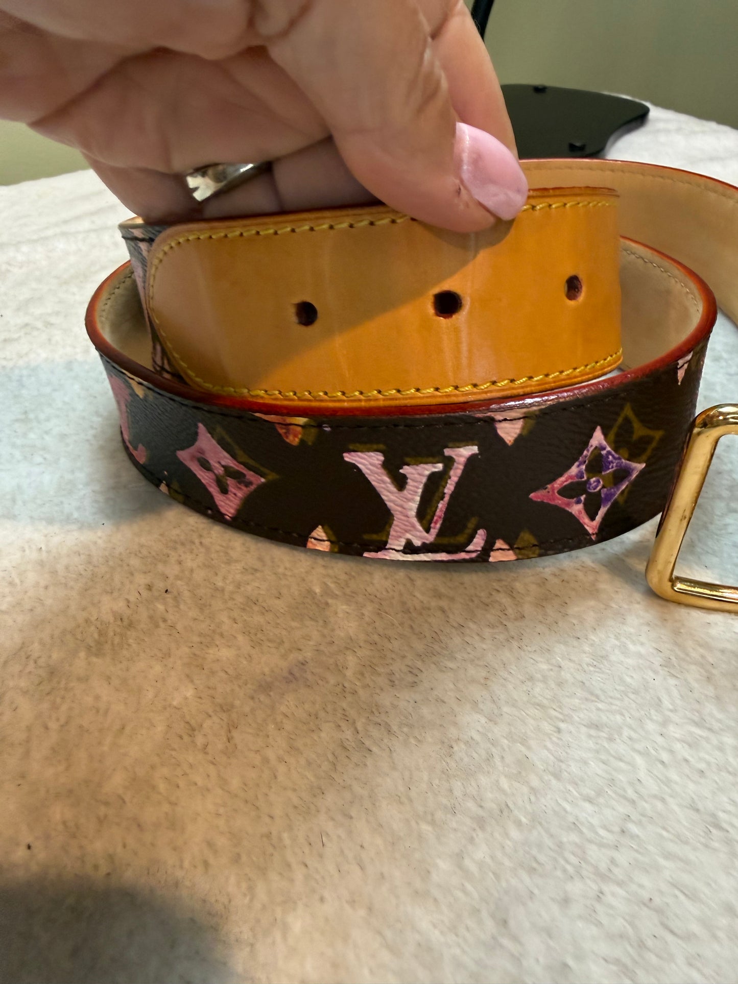 1607. Louis Vuitton Water Color Aquarelle Belt 90/36