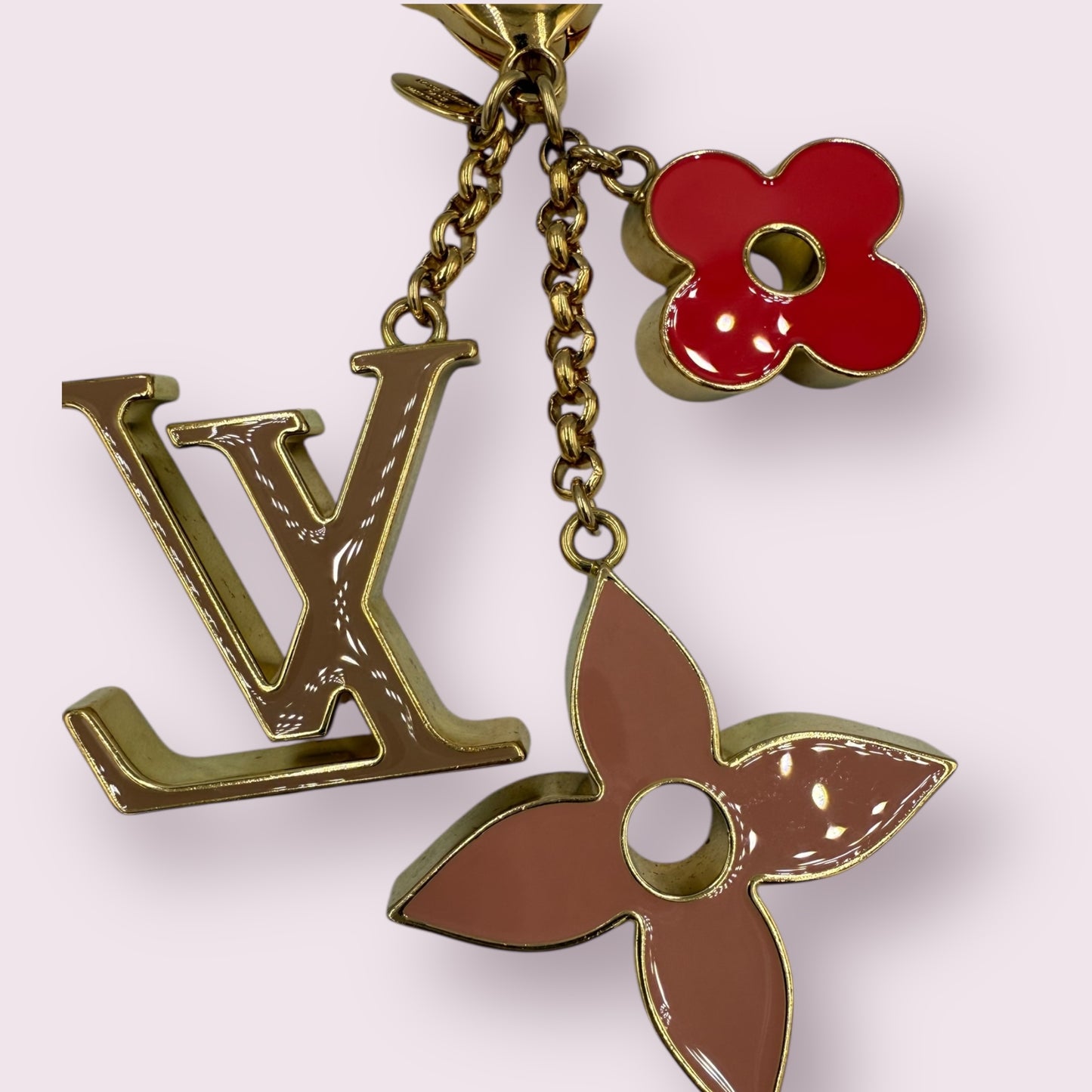 252. Louis Vuitton Fleur de Monogram Multi color Gold Bag charm