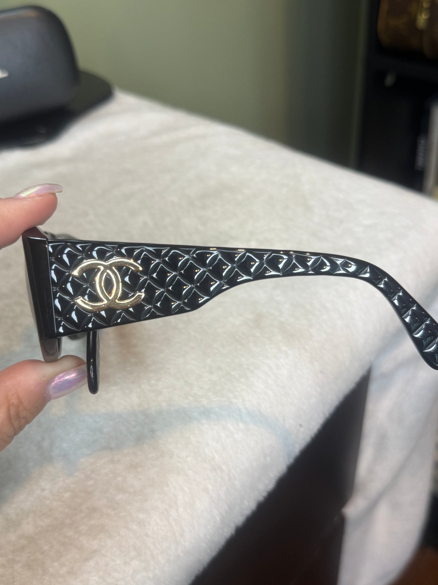 1113. Chanel Coco Mark Matelasse Sunglasses