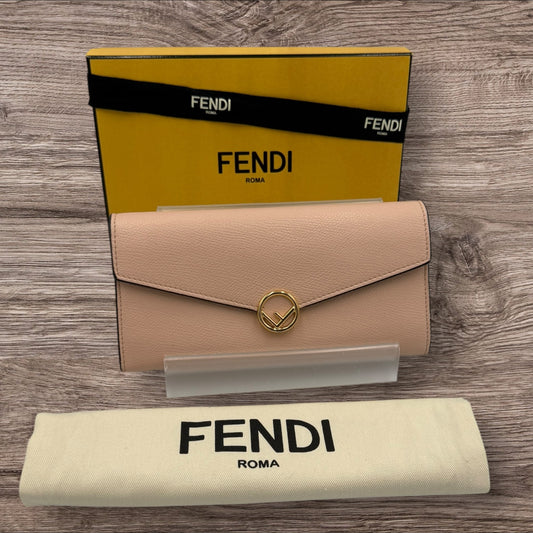 Fendi Leather F Is Fendi Long Wallet Light Rose