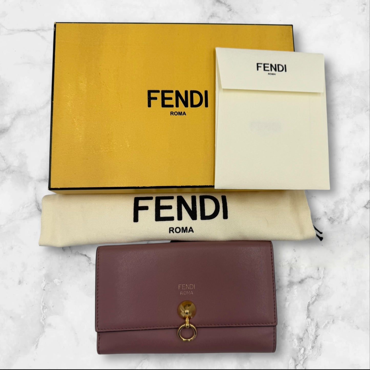 Fendi Compact Mauve Wallet