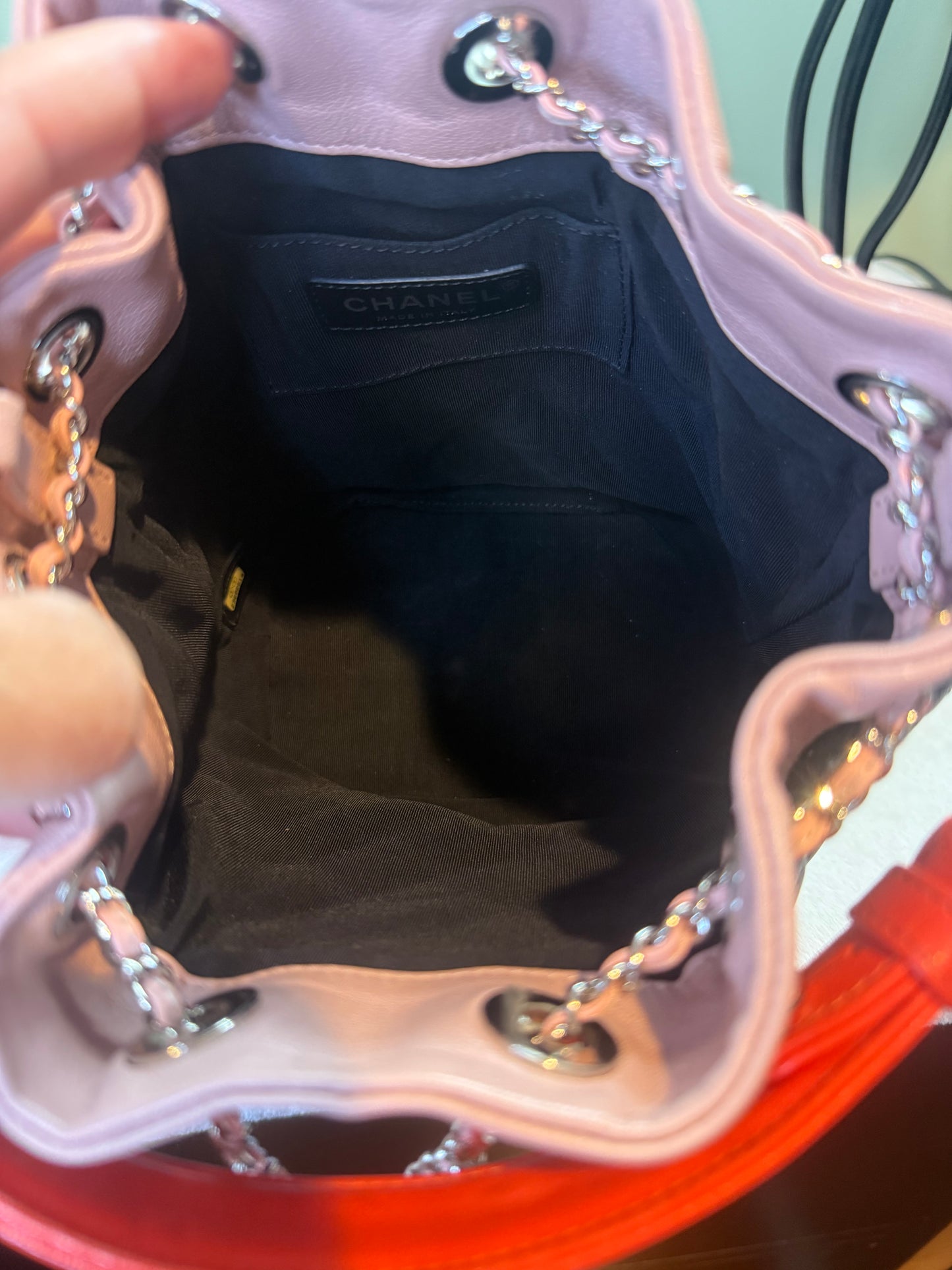 1874. Chanel Paris-Cuba Black Quilted Lambskin Bucket Bag  ( Series 25 -2018)