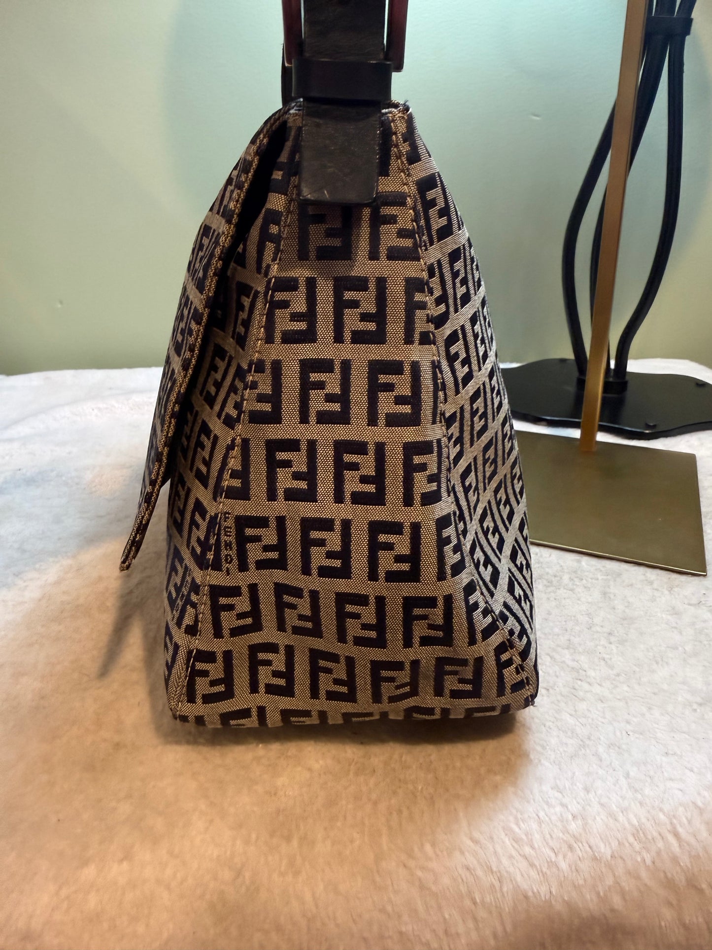 1675. Fendi Zucca Mama Baguette in Navy