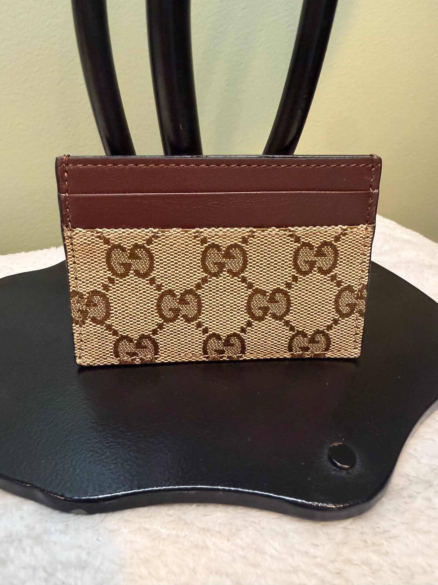 1508. Gucci GG Card wallet with Brown Leather