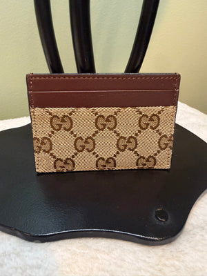 1508. Gucci GG Card wallet with Brown Leather