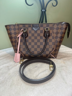 1495. Louis Vuitton Damier Ebene Caissa with Pink