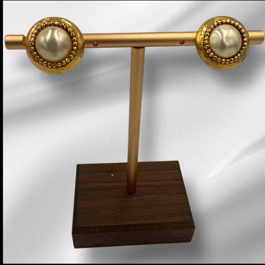 276. Chanel Gold GP/ Pearl Clip-On Earrings