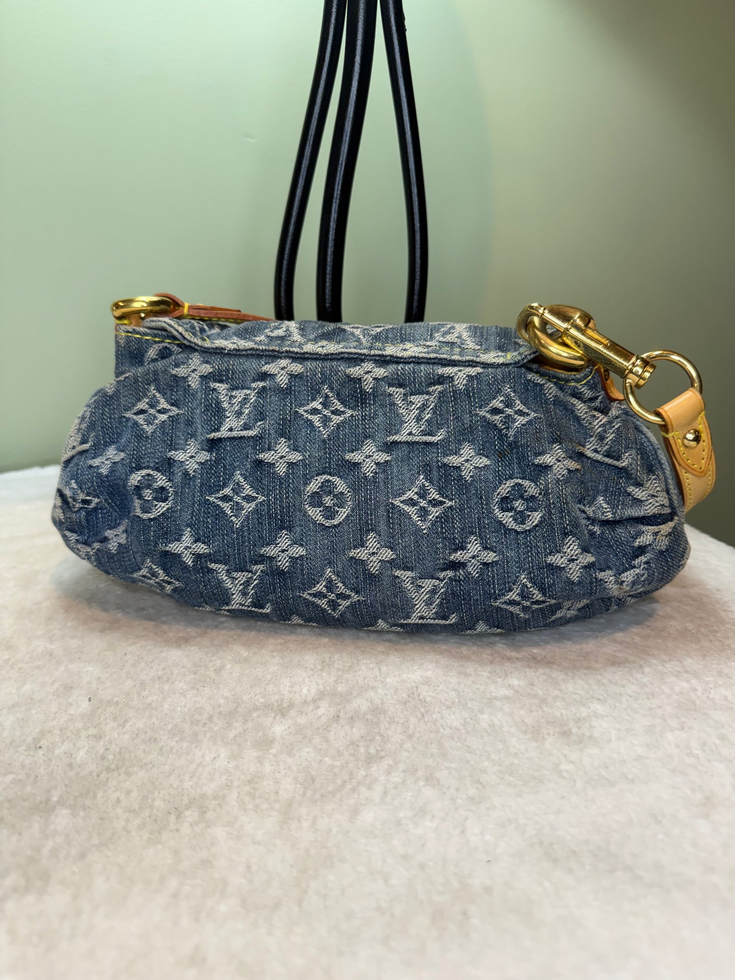 1308. Louis Vuitton Monogram Denim Mini Pleaty Bag