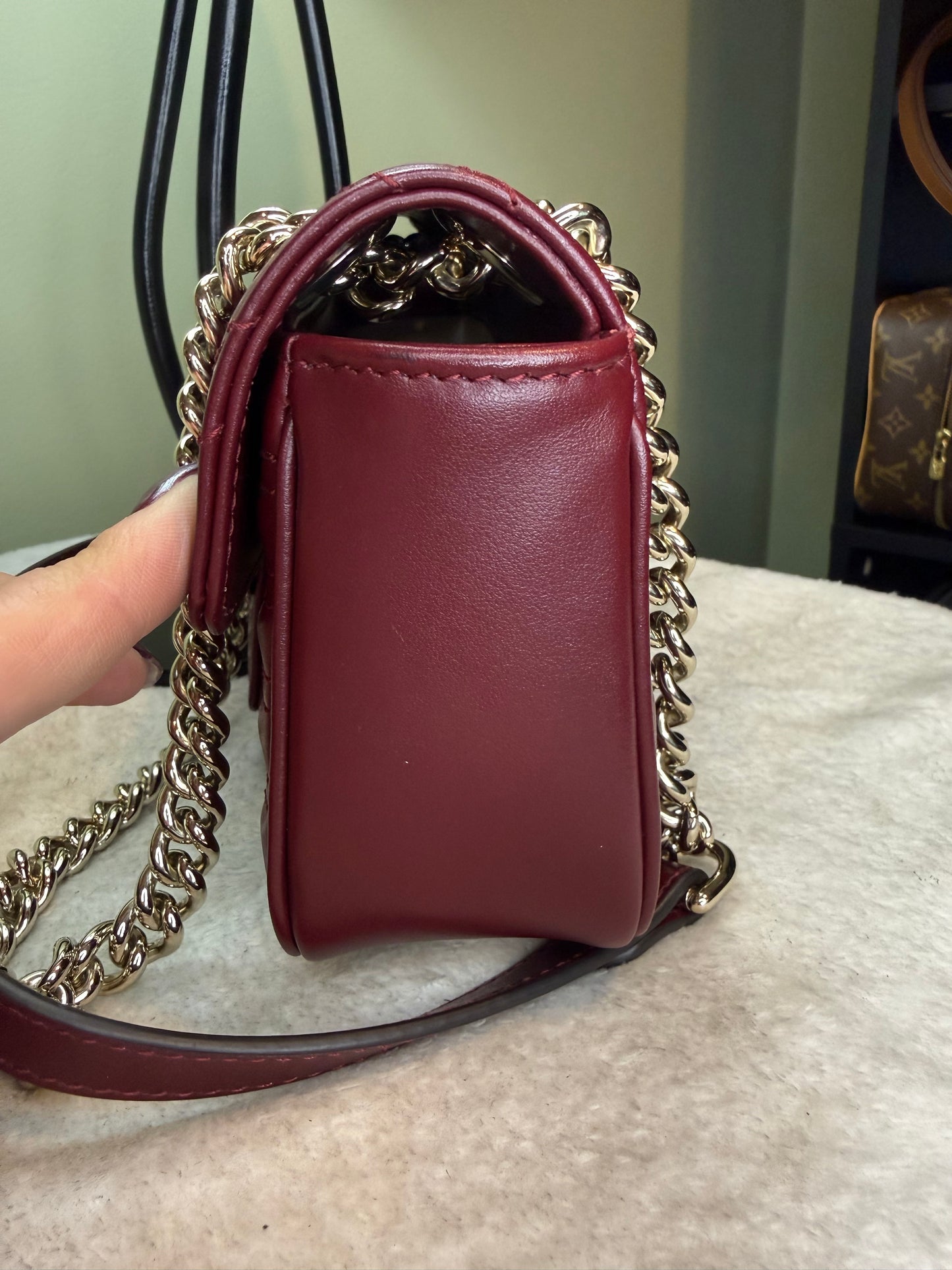 1350. Gucci GG Small Marmont Bag in Rose Ancora