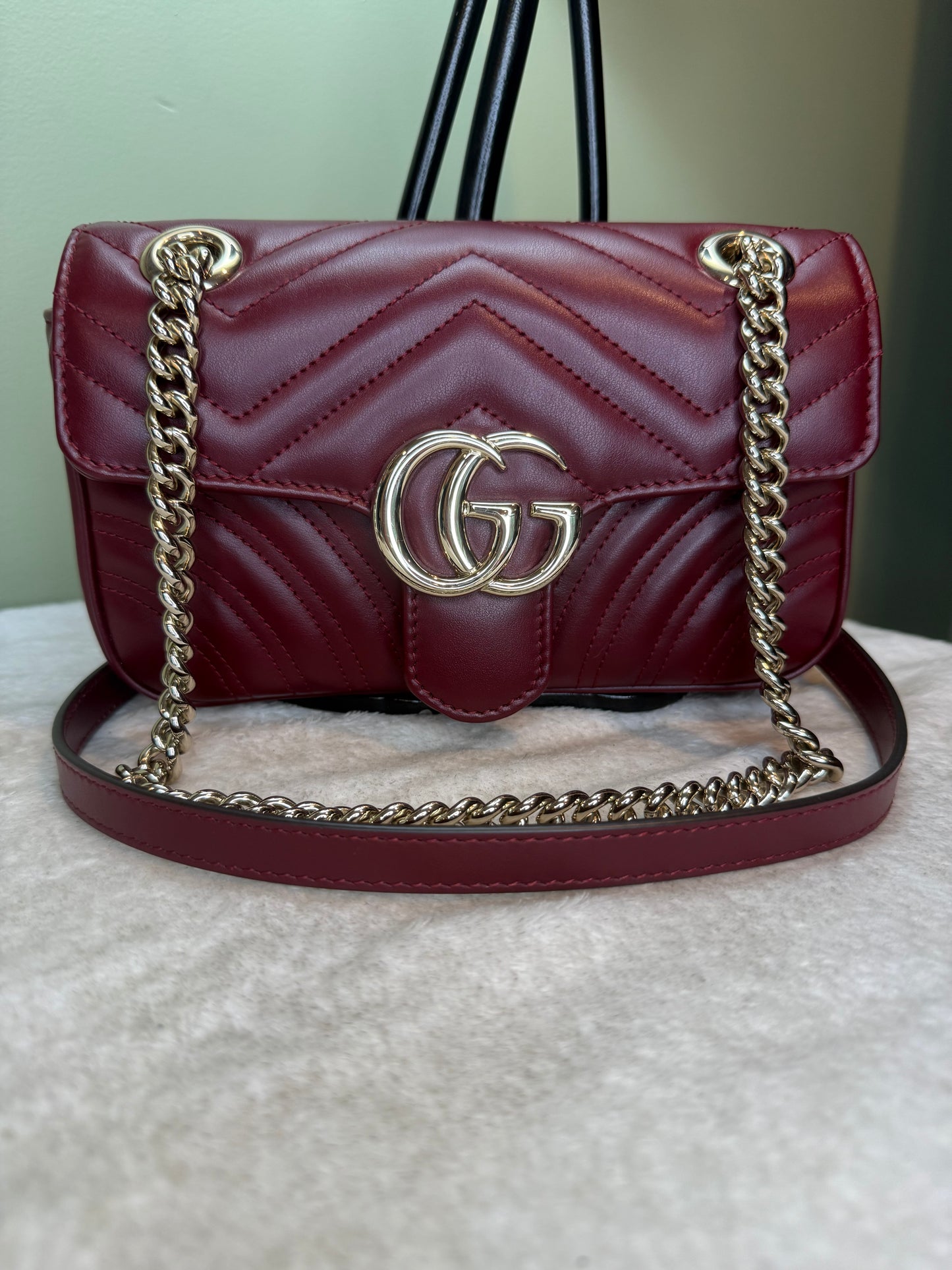 1350. Gucci GG Small Marmont Bag in Rose Ancora