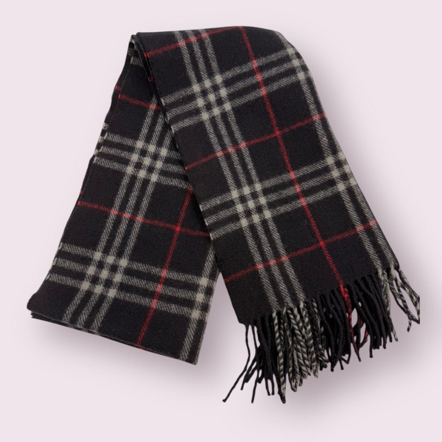 368. Burberry Nova Check Wool Muffler Navy Scarf