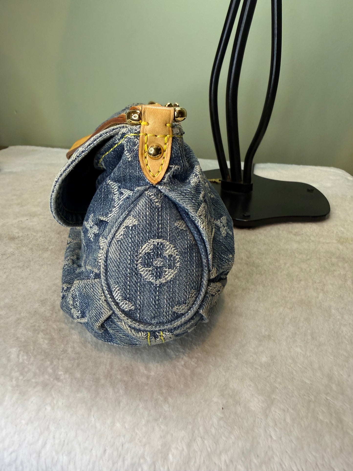 1308. Louis Vuitton Monogram Denim Mini Pleaty Bag