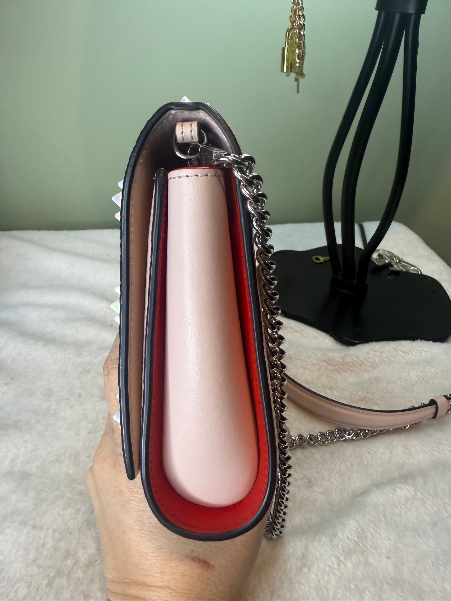 922. Christian Louboutin Pink Paloma Clutch