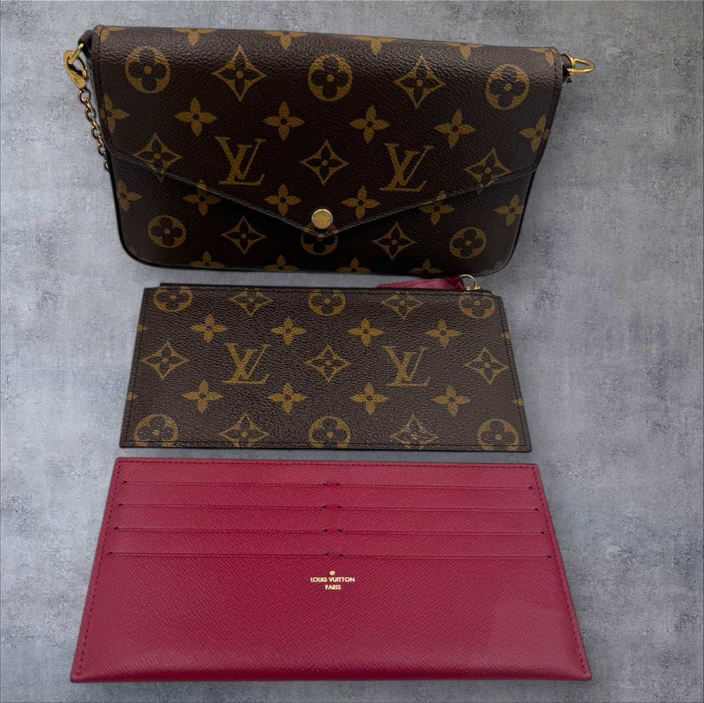 332. Louis Vuitton Monogram Felicie Pochette with two inserts