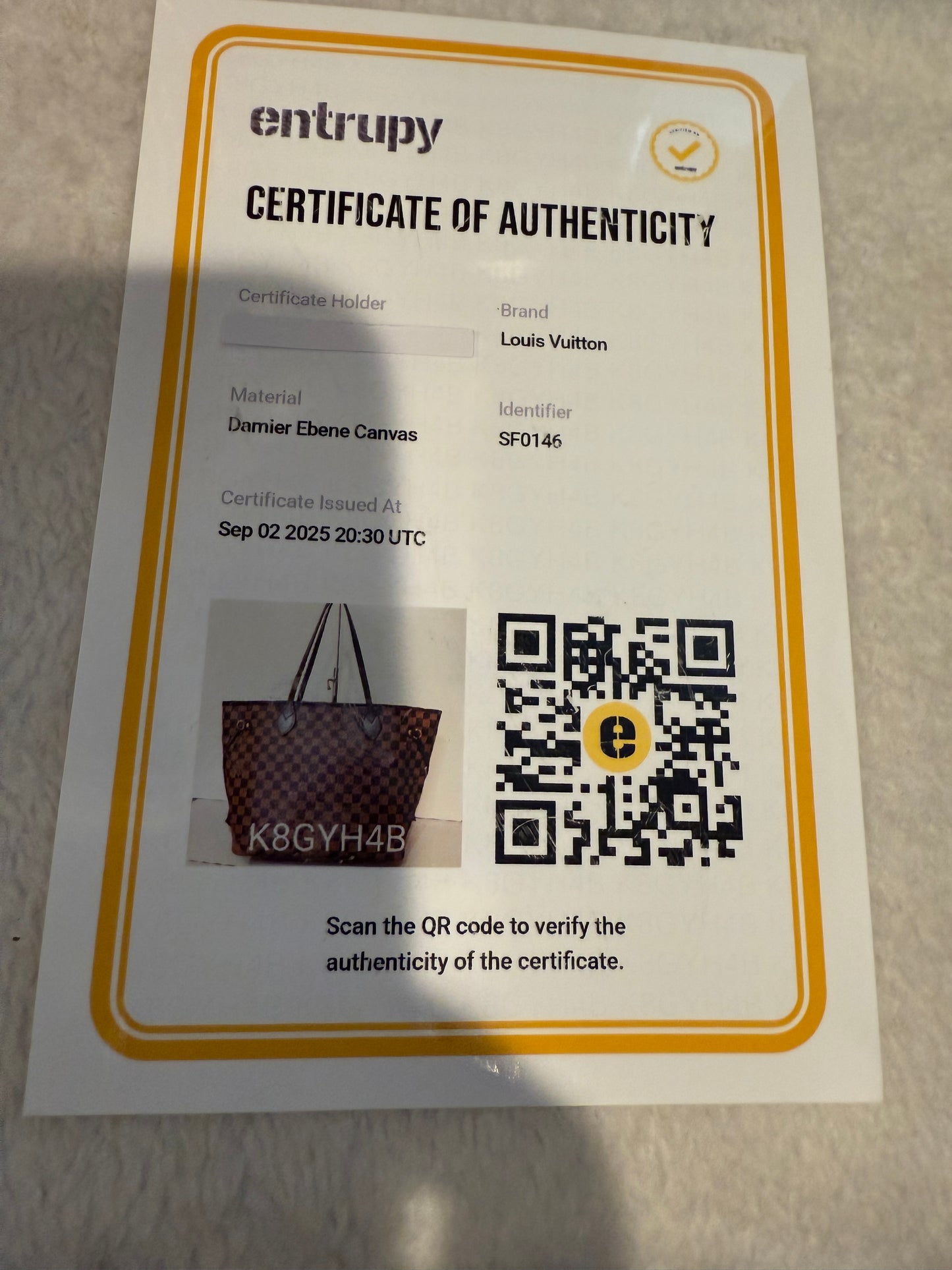 192. Louis Vuitton Damier Ebene Neverfull MM