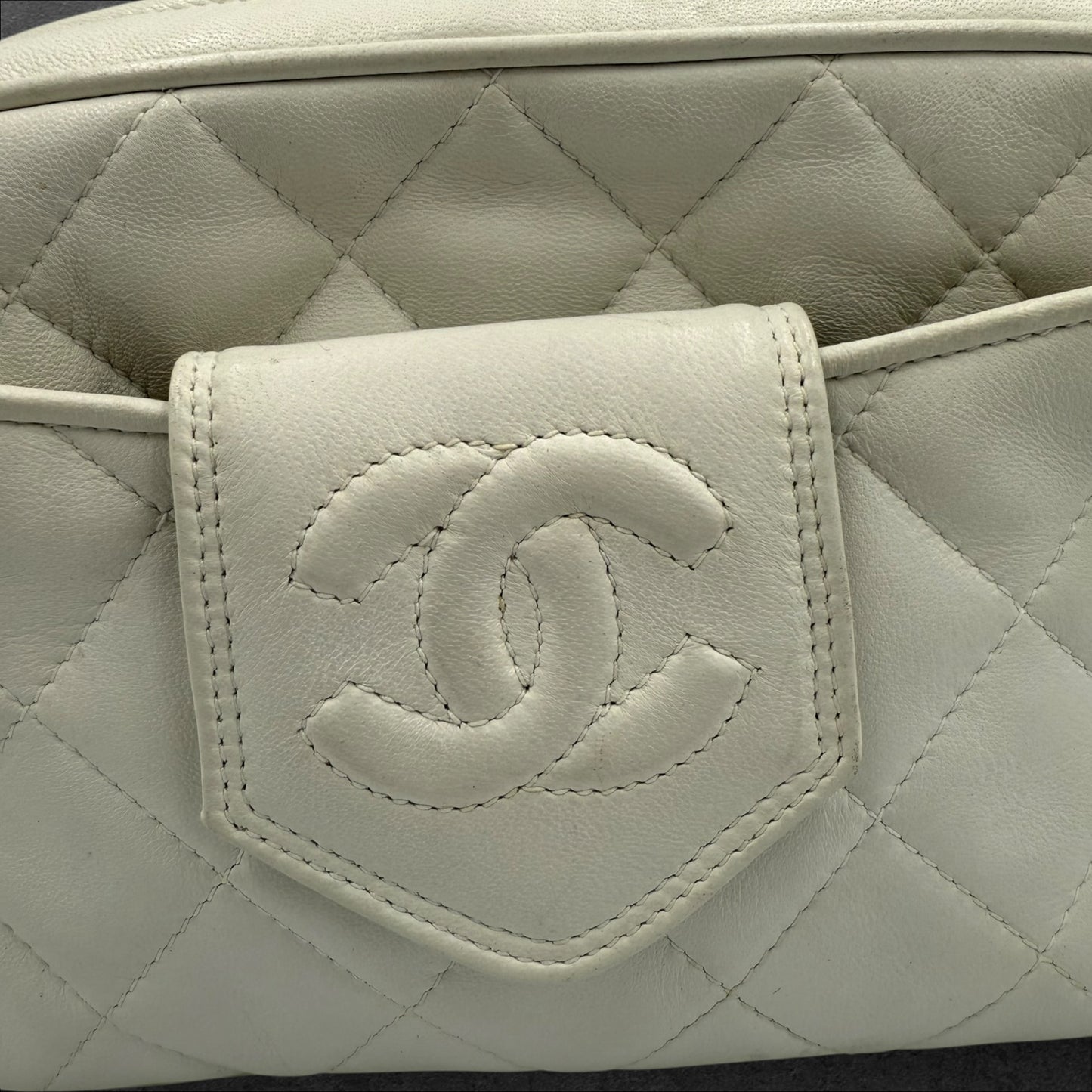 307. Chanel Lambskin Quilted Camera Tassel Bag with Gold-plated Hardware