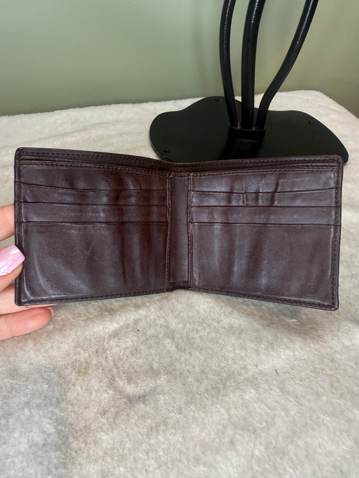 1518. Gucci Brown GG Guccissima Leather Mens Bifold