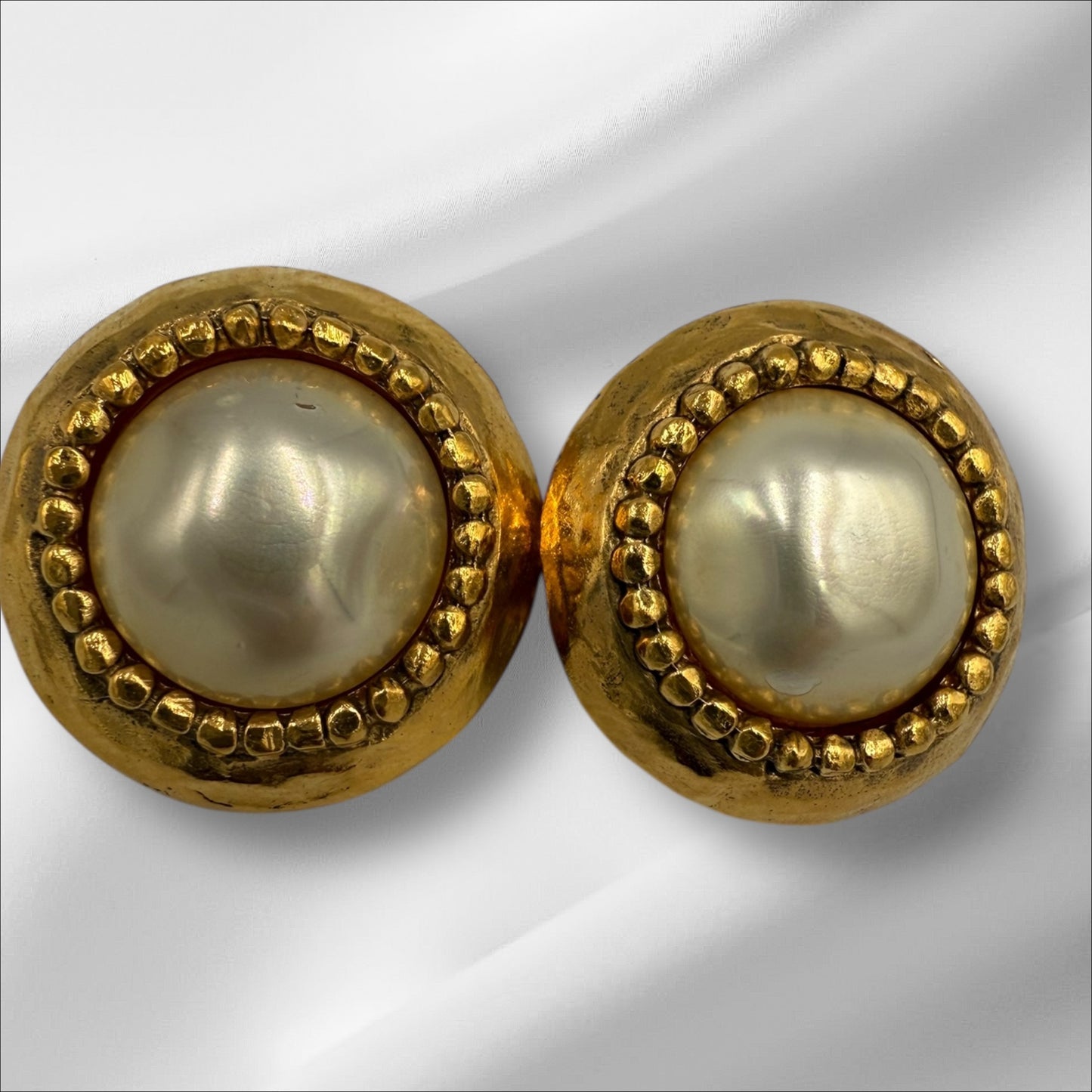 276. Chanel Gold GP/ Pearl Clip-On Earrings