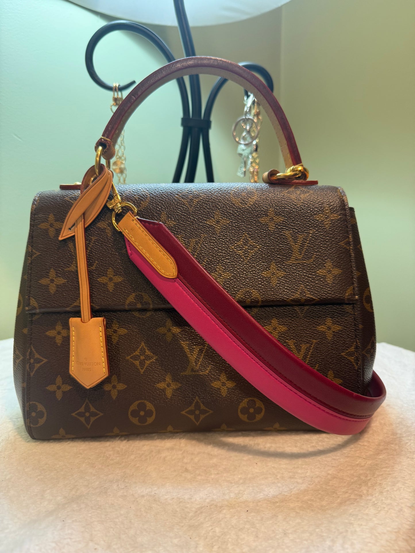 247. Louis Vuitton Monogram Cluny BB Bordeaux X Fuchsia