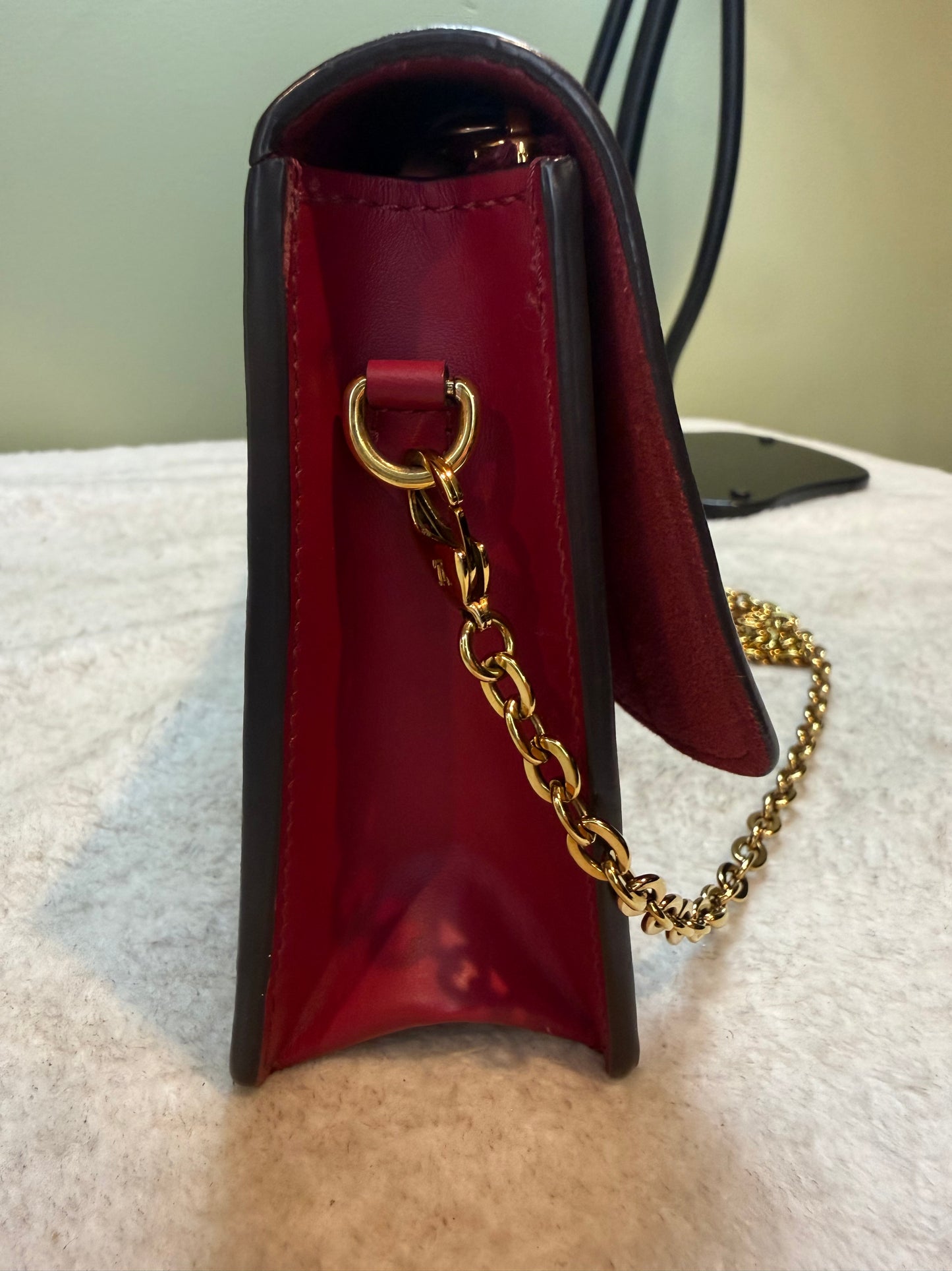 1641. Louis Vuitton Monogram Flore with Fuchsia WOC